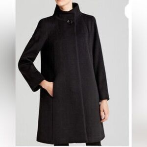 Cinzia Rocca Long Black Wool and Cashmere Coat  Size 4